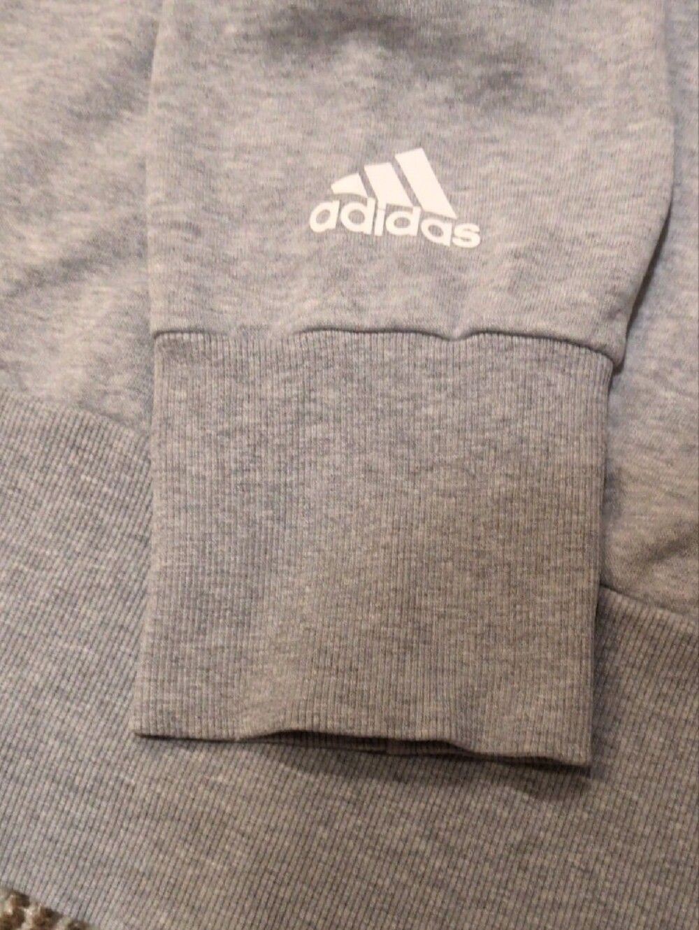 adidas Grey Cropped Pullover Hoodie with White Logo - Picture 5 of 9